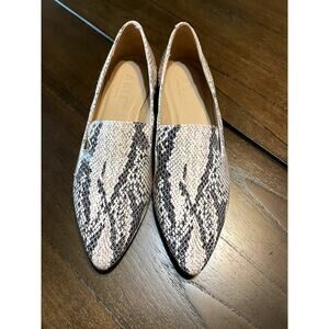 ABLE Loafers Leather Snakeskin Shoes Size 7.5